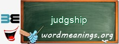 WordMeaning blackboard for judgship